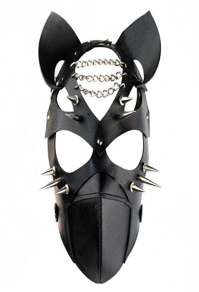Máscara de cuero fetiche para hombres y mujeres Cosplay ajustable unisex BDSM Cinturón de esclavitud Máscaras esclavas parejas T L1 2107223789868