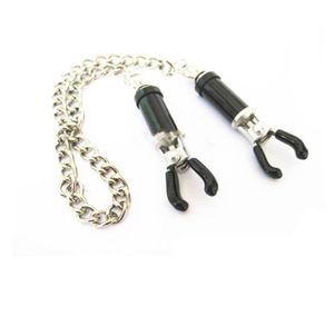 Fetish Tepel Clips Klemmen Sluiting met Ketting Vrouwelijke Tit Play BDSM Apparaat Bondage Gear Seksspeeltjes Zwart voor Dames3225303