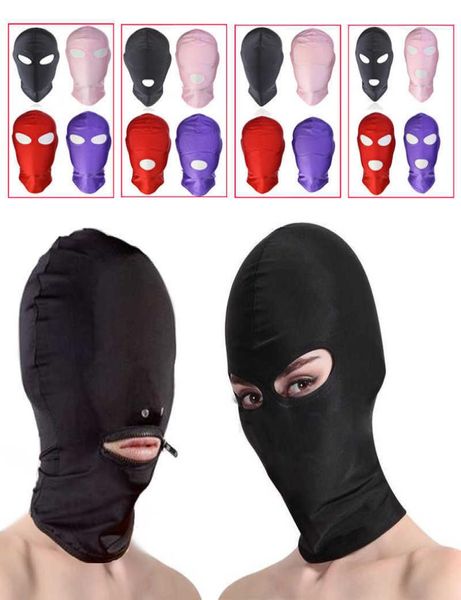 Fétiche Masque de capuche à bouche ouverte Breffe de jeu adulte érotique Sexy Eye BDSM Headgear Slave Bondage Sex Toy Q08188128849