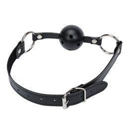 Fétiche sexe Oral en cuir PU avec boule bouche ouverte Gag BDSM Bondage lèvres anneau Gag jouets sexuels pour les Couples