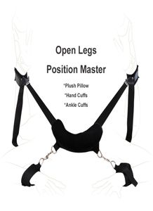 Fetish Position Master Oreiller à jambes ouvertes avec menottes à la main, manchettes à la cheville, harnais de retenue de bondage bdsm, jouets sexuels érotiques pour couples 08174803