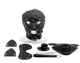 Fetish Pu Leather Dog Mask Mask Arnese Sex Slave Collar Leash Mouth Gag Bondage Caperina Vacular Juegos para adultos Juguetes Sexo para parejas 04436033