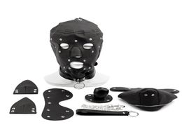 Fetish PU Leer Hond Masker Hoofdharnas Seksslavin Halsband Mondknevel Bondage Kap Blinddoek Volwassen Spelletjes Speeltjes voor koppels 01351047