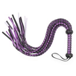 Fetish PurpleBlack PU Leer Zweep Flogger Handvat Spanking Paddle Knoet Flirt BDSM Volwassen Spel Erotische sexy Speelgoed voor Vrouwen koppels