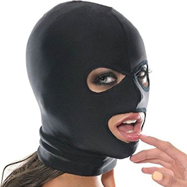 Fetish Slave BDSM Bondage Restrizioni sexy Maschera Bocca Occhio aperto Imbracatura per la testa Elasticità Benda per coppia Nuovi accessori esotici