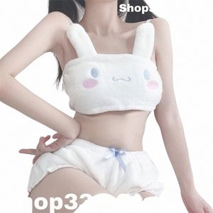 Fetiche Invierno Cálido Chica linda Oso de peluche Dr Mujeres Gato Plaid Maid Lolita Unifrom Trajes Disfraces Cosplay Suspender Ropa de dormir m0mh #