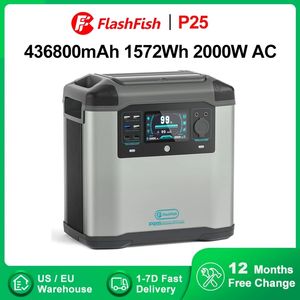 FF Flashfish Solargenerator, 2000 W, 230 V, tragbares Kraftwerk, 1572 Wh, 436800 mAh/3,6 V, für Zuhause, Notbatterie-Backup im Freien