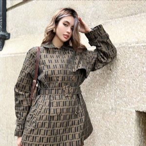 FF – trench-coat de styliste pour femmes, vestes coupe-vent, manteau court ample