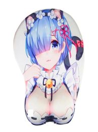 Fffas Cartoon 3D Breast Mouse Pad Silicone Pols Rust Japan Korea Anime Mousepad Chest Resist Manismat Tapis de Souris Sex Decor Y07344505