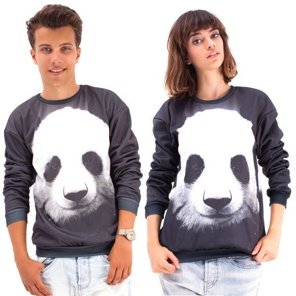 FG 1509 Raisevern 2015 femmes/hommes le panda pulls drôle 3d sweats animal galaxie sueurs Hoodies haut