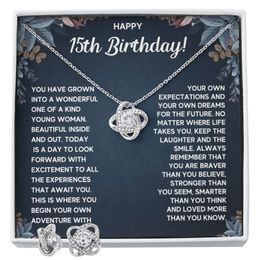 FG Family Mall Quinceanera A 15 Year Old Girl Gifts 15th Birthday Ideas For Teen Girls Necklace Jewelry with Message Card And Gift Box