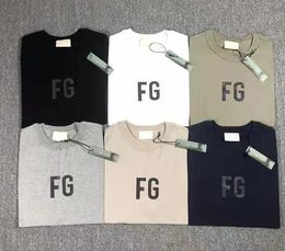 FG para hombre para mujer diseñador camisetas estereoscópicas de silicona letra casual top camiseta de manga corta primavera verano hip hop marca de moda camiseta suelta