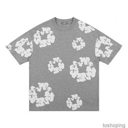 FG Menswear 2023 lente en zomer nieuwe trend merk hetzelfde schuim volledige print high street hiphop T-shirt met korte mouwen set99NY