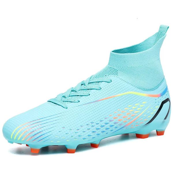 Fg tf robe to bottes de football respirantes hommes chaussures tissus forts poignées extérieure pelouse antidérapante de football botte adultes baskets