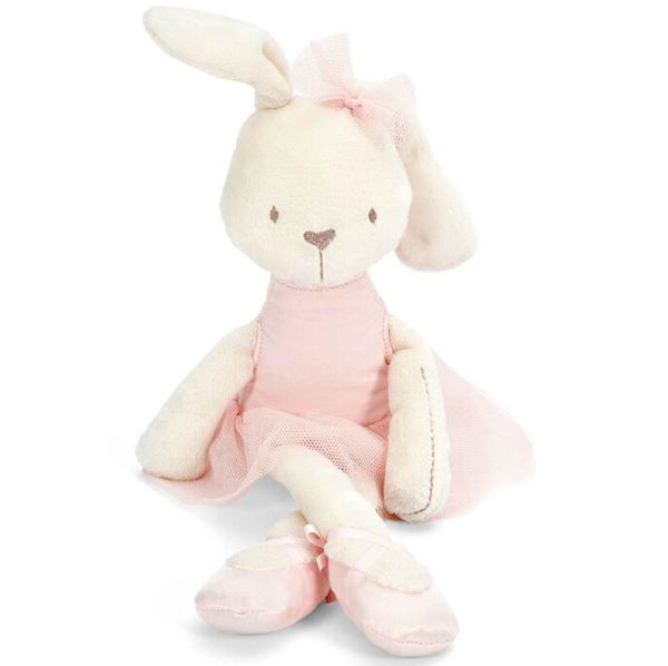 FG1511 1 pc 45 cm mignon lapin avec robe rose bébé en peluche doux Ballet lapin lapin poupée enfants confort poupée meilleur cadeau pour les enfants