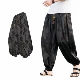 FGKKS 2023 Pantalon de marque en plein air pour hommes LCE Silk Drag Dark Fr Loose Bloomers Haute Qualité Large Jambe Pantalon décontracté Mâle O0IV #