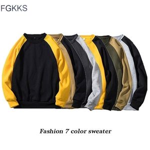 Fgkks modemerk mannen hoodies top herfst mannelijke splice pullover hoodies heren sweatshirt hoodies kleding EU -maat LJ200826