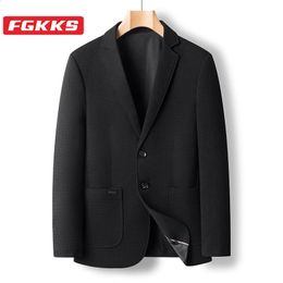 FGKKS loisirs Blazers costume hommes Version coréenne slim Fit affaires manteau haute qualité Design tendance hommes 240201