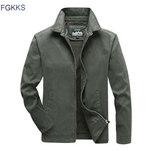 FGKKS Hommes Veste de haute qualité Hommes Style militaire Veste de couleur unie Mâle Nouvelle mode Veste décontractée Marque Vêtements LJ201013