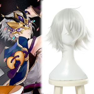 FGO Fate grand order Saber LAN Ling Wang Cosplay peluca corta plata blanca peluca