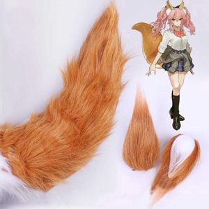FGO-lot / Grand Order Tamamo No Mae Fox Tail Ear Fluffy Tail Cosplay Props 70cm staartoor
