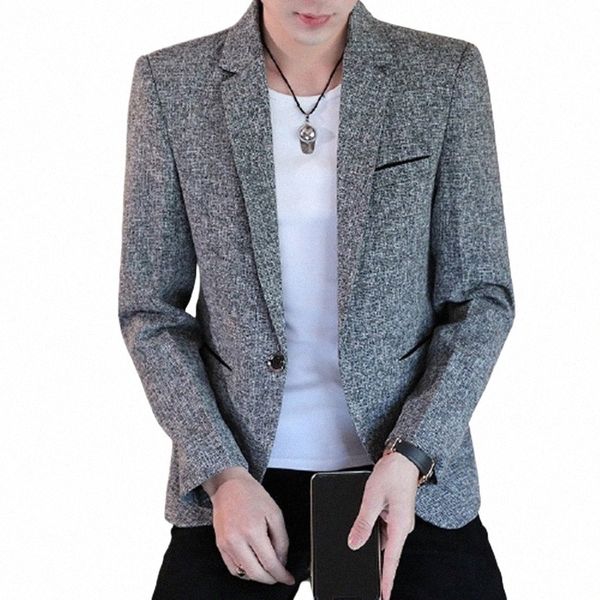 Fi Blazer Coat Men Single Butt Casual Men Slim Blazer Jacket Designs Chaqueta formal para hombre Fit Stylish Blazer Suit Coat d6It #