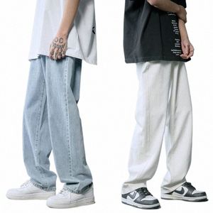 Fi Marque Hommes Lâche Droite Baggy Jeans Ruffian Beau Sol Jeans Pour Hommes Streetwear Hip Hop Denim Cargo Pantalon h5oz #