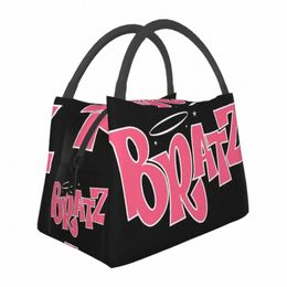 Fi Bratz Máscara Bolsa de almuerzo lindo divertido y2k Diseñador Caja de almuerzo Casual Picnic al aire libre Bolsa más fresca Bolsas de asas térmicas portátiles k7ra #