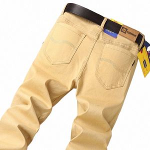 fi Busin Casual Straight Rood Zwart Kaki Witte Denim Broek Streetwear Klassieke Hoge kwaliteit Hot Koop Slim fit Jeans Mannen 06uy #