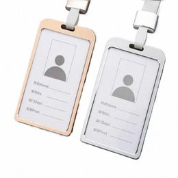 FI Card Cover Women Men Men Aluminium Legering Werknaam Kaarthouders Busin Work Card Id Badge Lanyard Holder Holtal Bags Tools U7HG#