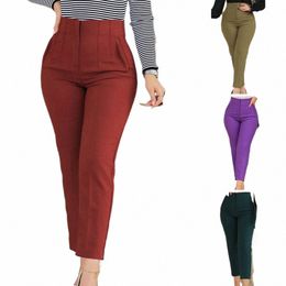 Fi Colorfast 3D coupe couleur pure droite costume formel pantalon femme vêtements costume pantalon femme pantalon A3z1 #