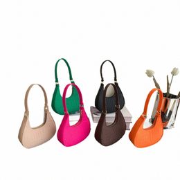 fi Crescent Bags Schoudertas Veelzijdige vilten okseltassen Effen kleur tas voor meisje Dames Handtassen Draagbare reistas I3Nn #