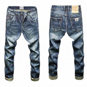 fi Designer Mannen Jeans Hoge Kwaliteit Retro W Slim Fit Gescheurde Jeans Mannen Rechte Vintage Broek Casual Denim Broek Hombre 15Uv #