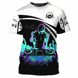 fi DJ Shirt Heren T-shirts 3D Print Cott Disco Korte Mouw Tees Herenkleding Party Tops O Hals Cool Punk streetwear l6Gx #