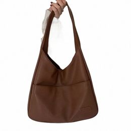 Fi français couleur unie sac fourre-tout automne nouveau sac femme grande capacité décontracté transport classe cartable sac de loisirs V5Ff #