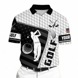 FI Golf Wear Men Leisure Lapel Polo T Shirt Outdoor Sports Harajuku Camas de manga corta Topla de camiseta de gran tamaño L4OM#