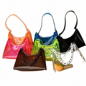 Fi Ladies Jelly Bags PVC Clear Bag ONDERWARM Tassen Casual Dames Zomer Handtassen Purse A1MG#