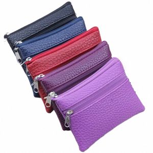 Fi Leather Coin Purse Femmes Small Wallet Changes Spols Mini Zipper Mey Bags Pocket's Pocket Pocket Pocket portefeuille porte-clés O9LI #