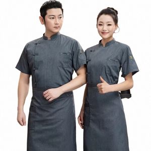 fi Losse kokskleding Unisex Chef-kokjas Jas Keuken Catering Werkkleding Restaurant Hotel Keuken Voedsel Serive Chef-kok Uniform 45SF #