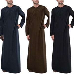 Fi Vêtements musulmans Thobe Jubba Hommes Robe Lg Manches Arabie Arabe Thobe Kaftan Ropa Arabe Islamique Thobe Indien Dr Robe 54Yt #