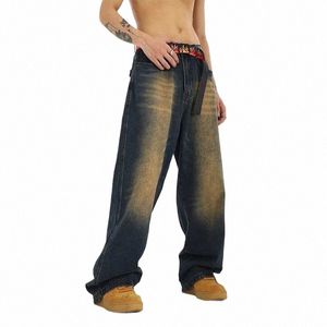 fi n gele modder rechte pijp jeans mannen lente en herfst Y2K straat losse hip hop rechte pijp wijde pijpen jeans b9Vm #