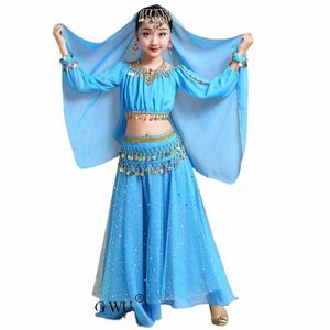 Fi Nouveau Style Enfant Danse du Ventre Costume de Danse Indienne Ensemble Sari Bollywood Enfants Outfit Danse du Ventre Performance Vêtements Ensembles y7ux #