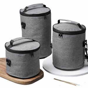 Fi Oxford Sac thermique pour le déjeuner Portable pique-nique alimentaire Fresh-Kee Cooler Femmes Hommes Bento Box Round Barrel Sacs isolés d2mA #