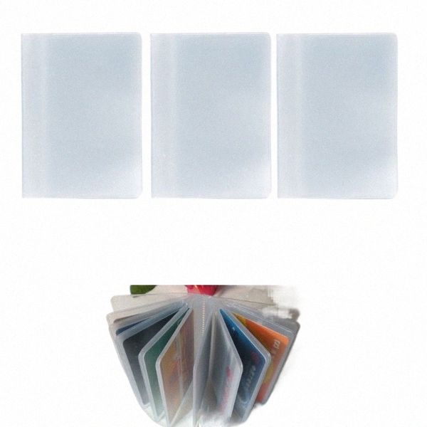 FI Plastique PVC Clear Pouch ID Titulaire de la carte de crédit Organisateur Keeper Pocket Nom Busin Card Sacs Solide 10 Slots 14sM #