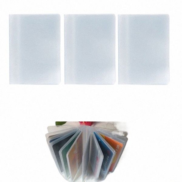 Fi Plastic PVC Clear Pouch Souching Carte de crédit Carte de crédit Organisateur Organisateur Pocket Name Busin Carte Sacs Solid 10 Slots Z7YP #