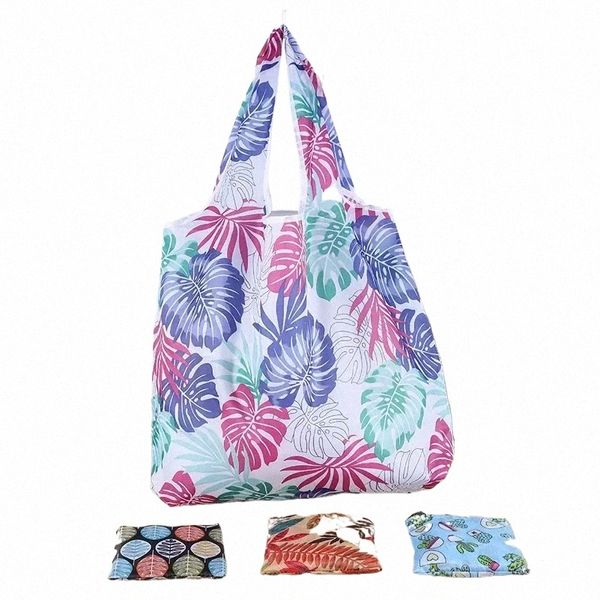 Fi Impression pliable Eco-Friendly Shop Sac fourre-tout pliable Sacs à main Cvenient grande capacité pour le sac d'épicerie de voyage E4ti #