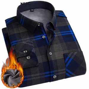 Fi Shirt Homme Blouses d'hiver Tops 2021 Épais Streetwear Hommes Lg-Sleeve Street Dr Smart Casual Hombre Chaud Jeunesse MOOWNUC N3Ve #