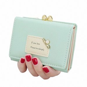 Fi Short Design Women Portefeuilles Femelle Tree Poll Purse Simple mignon Étudiant Mignon Crocheur Carte de carte Coin Purse Children Purse M8RN #