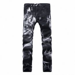 Fi Skull Wolf 3D Impreso Pantalones vaqueros de mezclilla para hombre LG Classic Slim Fit Pantalones de mezclilla para hombre Streetwear Hombre Stretch Jeans n3es #