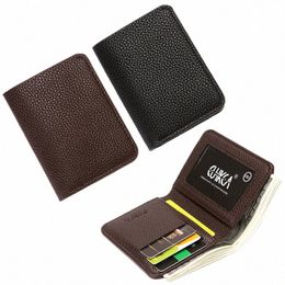 Fi Soft Men Wallet Pu Leather Lychee Pattern Mini Coin Purse's Driver's Driver Liced Carte Holder Z3BU #